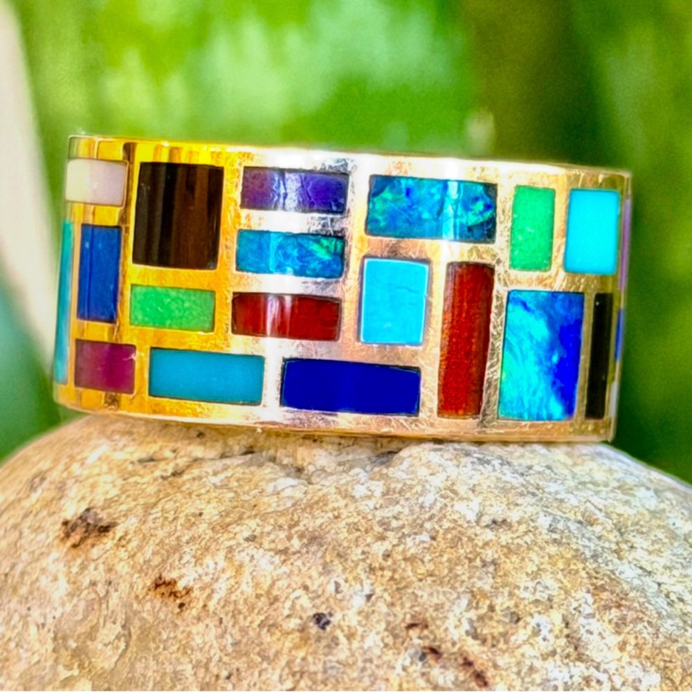 Marla Aaron Multicolor Inlay Gold Ring